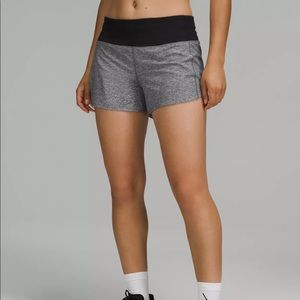 Lululemon Women’s Speed Up MR Short 4” Shorts NWT Gray Black Size 14
